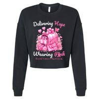 Postal Worker Breast Cancer Awareness October We Wear Cropped Pullover Crew