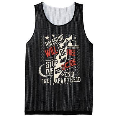 Palestine Will Be Free Stop The Genocide End The Apartheid  Mesh Reversible Basketball Jersey Tank