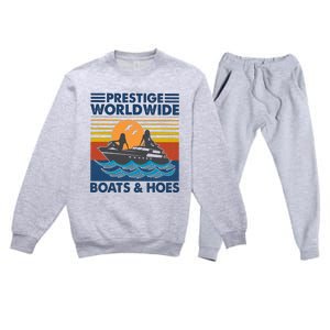 Prestige Worldwide Boats And Hoes Premium Crewneck Sweatsuit Set