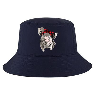 Pig With Bandana Caro Awesome Gift For Holidays Cool Comfort Performance Bucket Hat