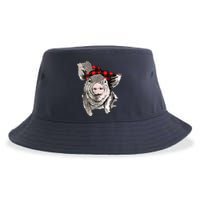 Pig With Bandana Caro Awesome Gift For Holidays Sustainable Bucket Hat