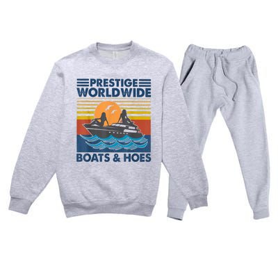 Prestige Worldwide Boats And Hoes Retro Vintage Premium Crewneck Sweatsuit Set