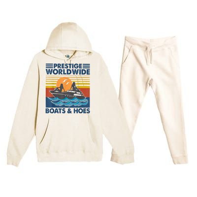 Prestige Worldwide Boats And Hoes Retro Vintage Premium Hooded Sweatsuit Set