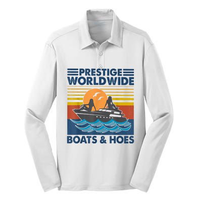 Prestige Worldwide Boats And Hoes Retro Vintage Silk Touch Performance Long Sleeve Polo