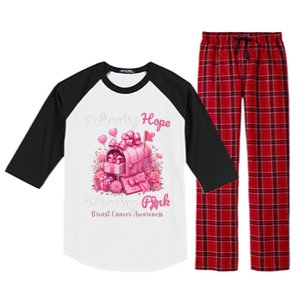 Postal Worker Breast Cancer Awareness October We Wear P.Ink Gift Raglan Sleeve Pajama Set