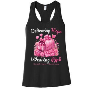 Postal Worker Breast Cancer Awareness October We Wear P.Ink Gift Women's Racerback Tank