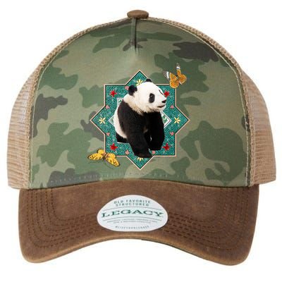 Panda With Butterflies Legacy Tie Dye Trucker Hat