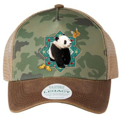 Panda With Butterflies Legacy Tie Dye Trucker Hat