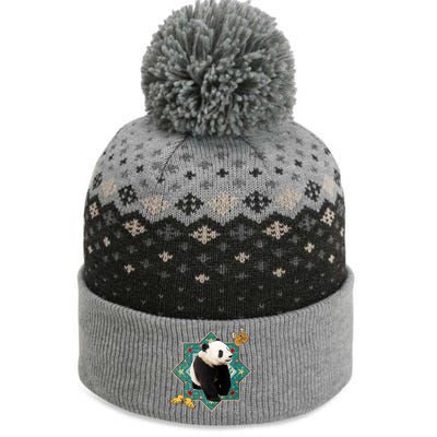 Panda With Butterflies The Baniff Cuffed Pom Beanie