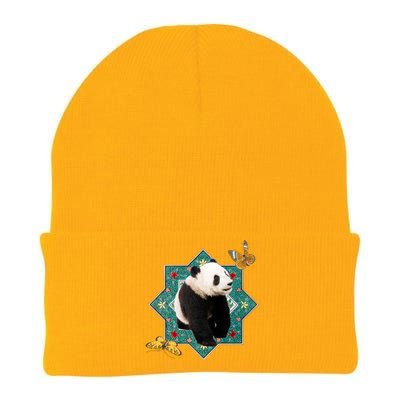 Panda With Butterflies Knit Cap Winter Beanie