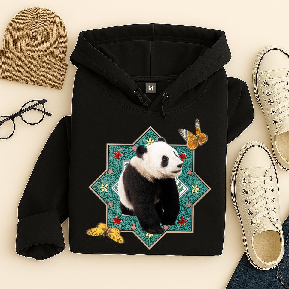 Panda With Butterflies Hoodie