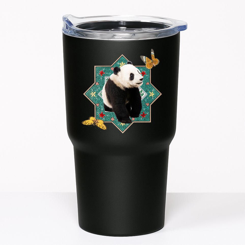 Panda With Butterflies Tumbler