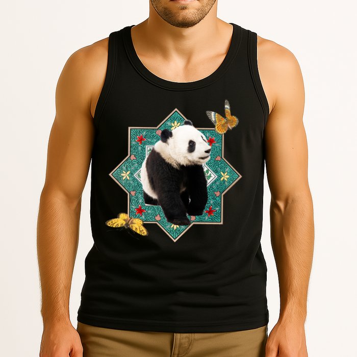 Panda With Butterflies Tank Top