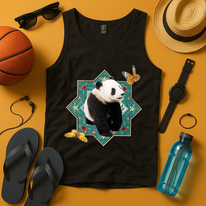 Panda With Butterflies Tank Top