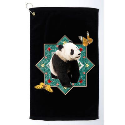 Panda With Butterflies Platinum Collection Golf Towel