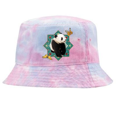 Panda With Butterflies Tie-Dyed Bucket Hat