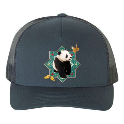 Panda With Butterflies Yupoong Adult 5-Panel Trucker Hat