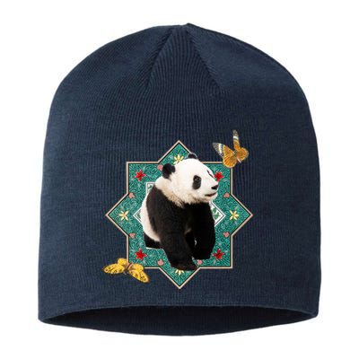 Panda With Butterflies Sustainable Beanie