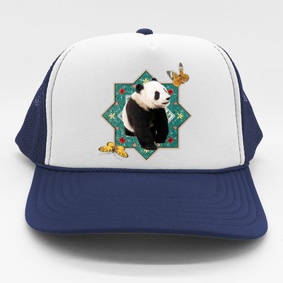 Panda With Butterflies Trucker Hat