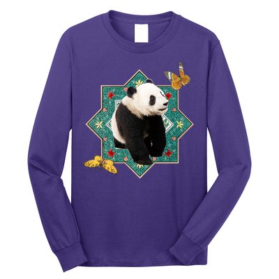 Panda With Butterflies Long Sleeve Shirt