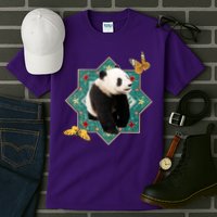 Panda With Butterflies Tall T-Shirt