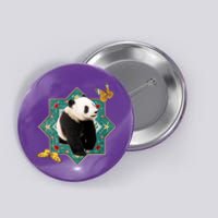 Panda With Butterflies Button