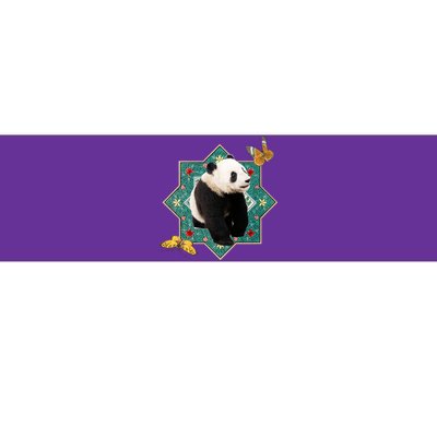 Panda With Butterflies Bumper Sticker