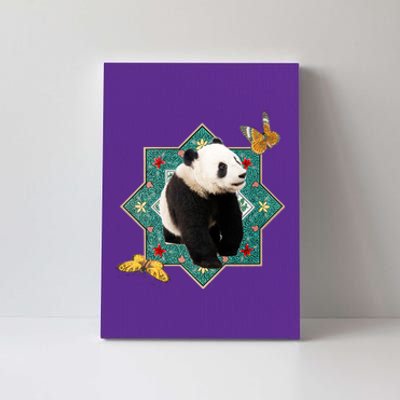 Panda With Butterflies Canvas