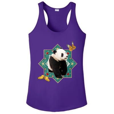 Panda With Butterflies Ladies PosiCharge Competitor Racerback Tank