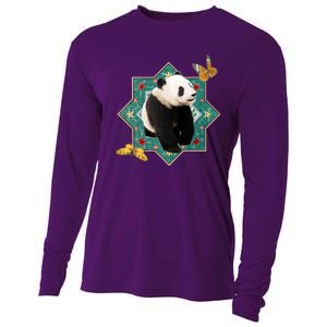 Panda With Butterflies Cooling Performance Long Sleeve Crew