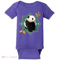 Panda With Butterflies Baby Bodysuit