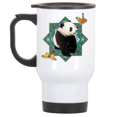 Panda With Butterflies Stainless Steel Travel Mug