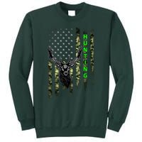 Patriotic Whitetail Buck Deer Hunting American Camouflage Tall Sweatshirt