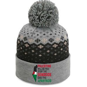 Palestine Will Be Free Stop The Genocide End The Apartheid The Baniff Cuffed Pom Beanie