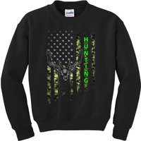 Patriotic Whitetail Buck Deer Hunting American Camouflage Kids Sweatshirt