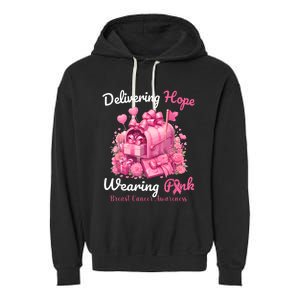 Postal Worker Breast Cancer Awareness Garment-Dyed Fleece Hoodie