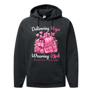 Postal Worker Breast Cancer Awareness Performance Fleece Hoodie