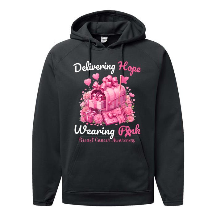 Postal Worker Breast Cancer Awareness Performance Fleece Hoodie