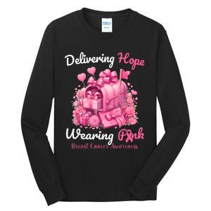 Postal Worker Breast Cancer Awareness Tall Long Sleeve T-Shirt