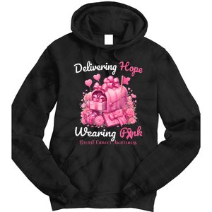 Postal Worker Breast Cancer Awareness Tie Dye Hoodie