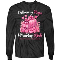 Postal Worker Breast Cancer Awareness Tie-Dye Long Sleeve Shirt