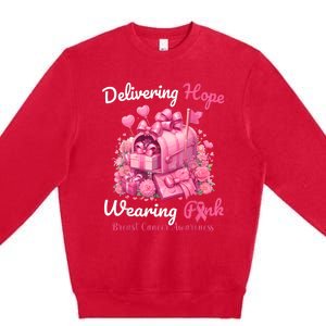 Postal Worker Breast Cancer Awareness Premium Crewneck Sweatshirt