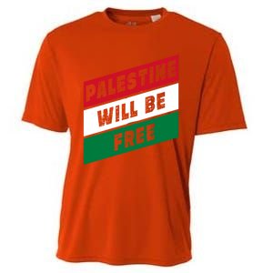 Palestine Will Be Free Fist Of Justice And Freedom Gift Cooling Performance Crew T-Shirt