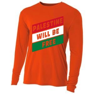 Palestine Will Be Free Fist Of Justice And Freedom Gift Cooling Performance Long Sleeve Crew