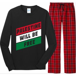 Palestine Will Be Free Fist Of Justice And Freedom Gift Long Sleeve Pajama Set