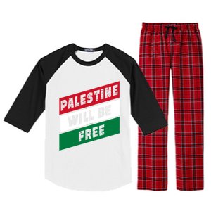 Palestine Will Be Free Fist Of Justice And Freedom Gift Raglan Sleeve Pajama Set