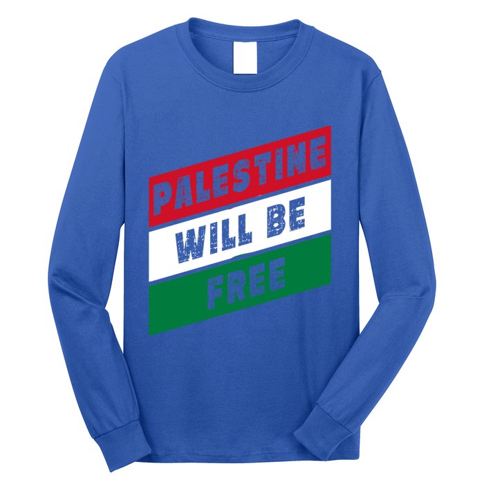 Palestine Will Be Free Fist Of Justice And Freedom Gift Long Sleeve Shirt