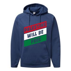 Palestine Will Be Free Fist Of Justice And Freedom Gift Performance Fleece Hoodie