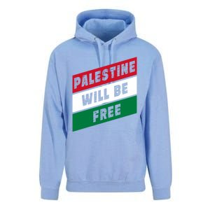 Palestine Will Be Free Fist Of Justice And Freedom Gift Unisex Surf Hoodie