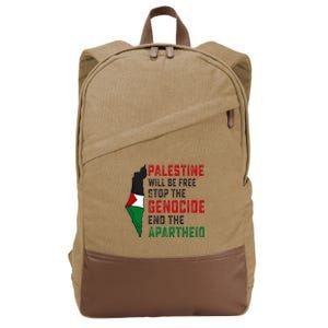 Palestine Will Be Free Stop The Genocide End The Apartheid Cotton Canvas Backpack